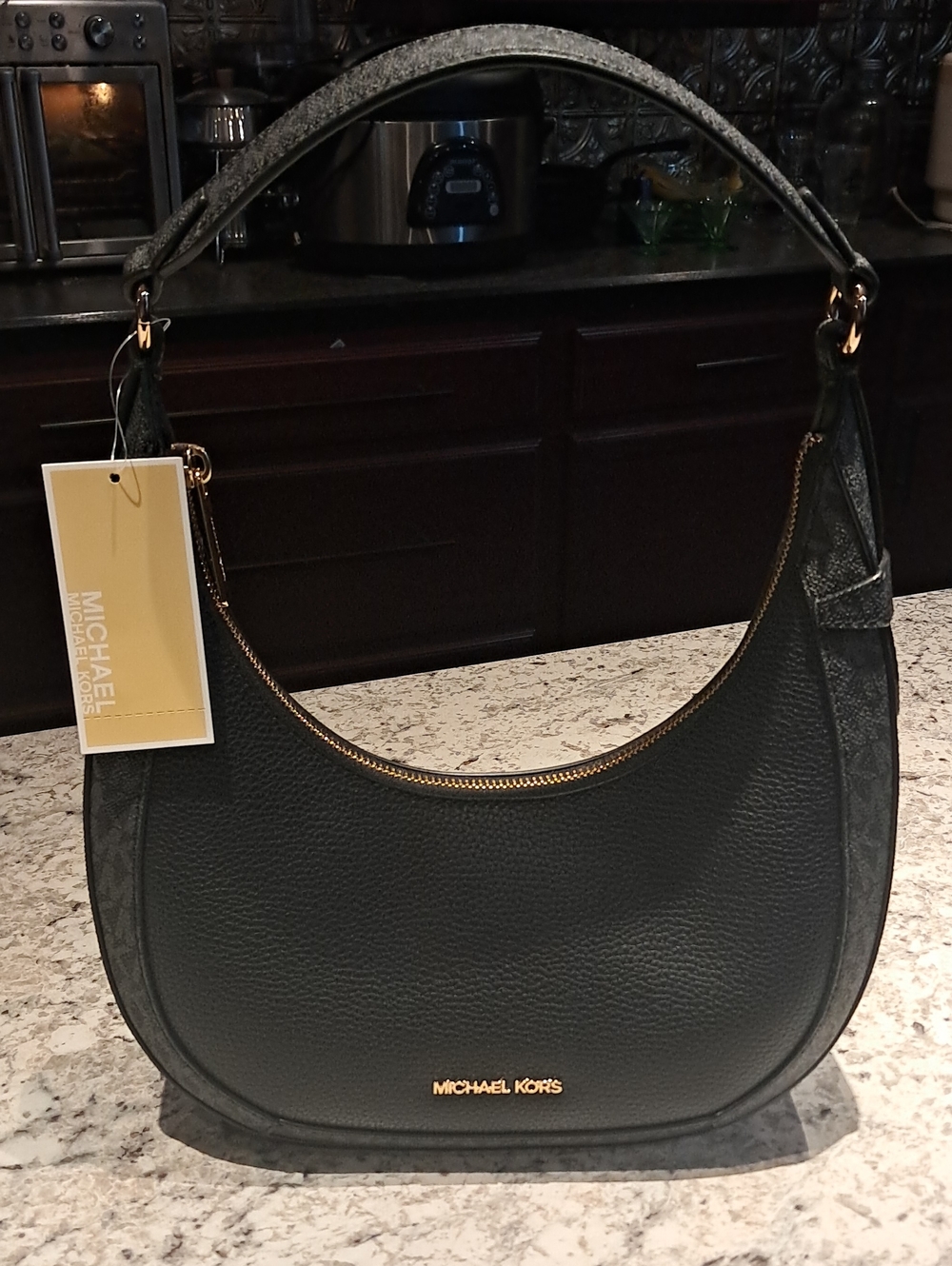 NWT!!! Michael Kors Black Leather Hobo Shoulder Purse